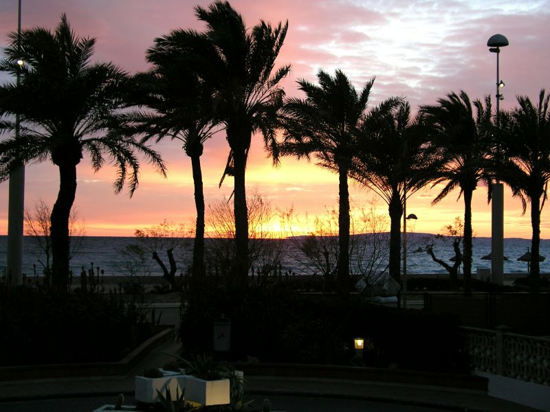 Sonnenuntergang beim Hotel Gran Fiesta
