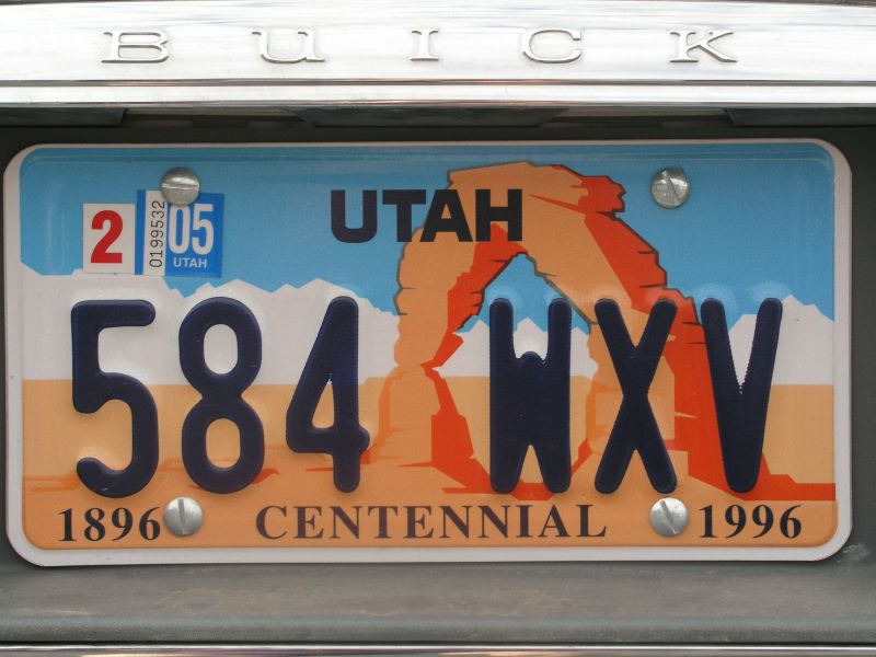 Utah Nummernschild mit dem Delicate Arch