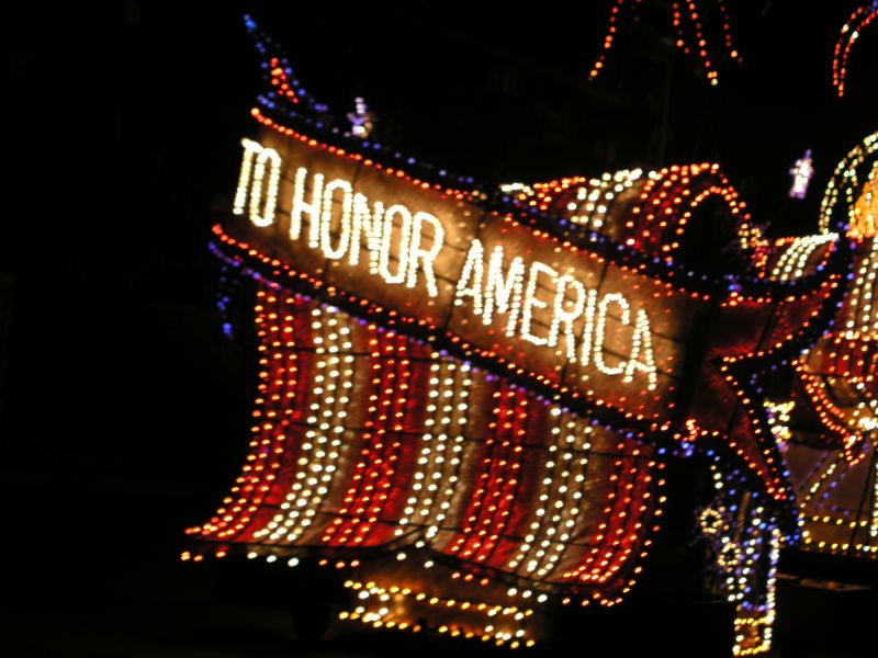 Disneys Electrical Parade. To honor America.