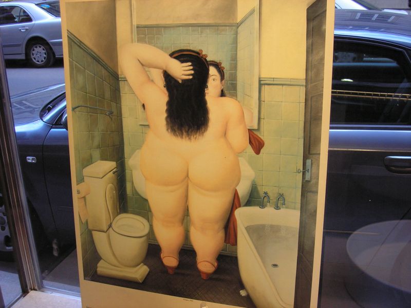 Werbefenster für Badezimmer, Il Bagno von Fernando Botero