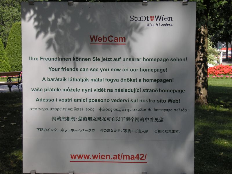 Webcam im Stadtpark Wien Mitte