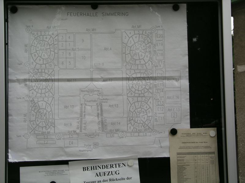 Plan von Feuerhalle und Urnenhain