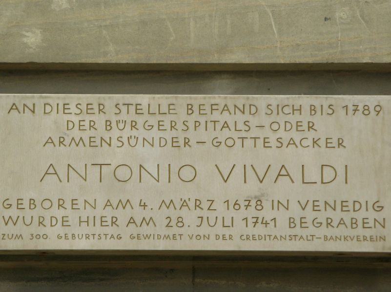 Gedenktafel für Antonio Vivaldi