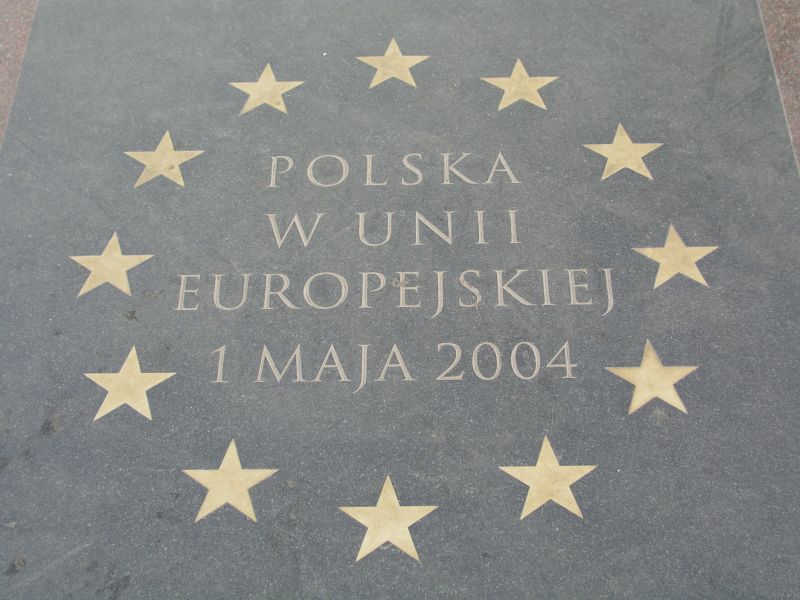 Gedenkstein an den EU Beitrotts Polens am 1.5.2004