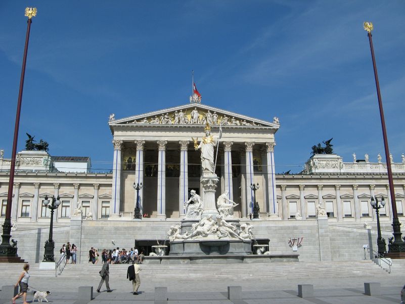 Das Parlament an der Ringstraße in Wien